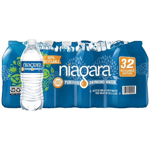 Niagara 32-Pack 16.9-fl oz Purified Bottled Water 